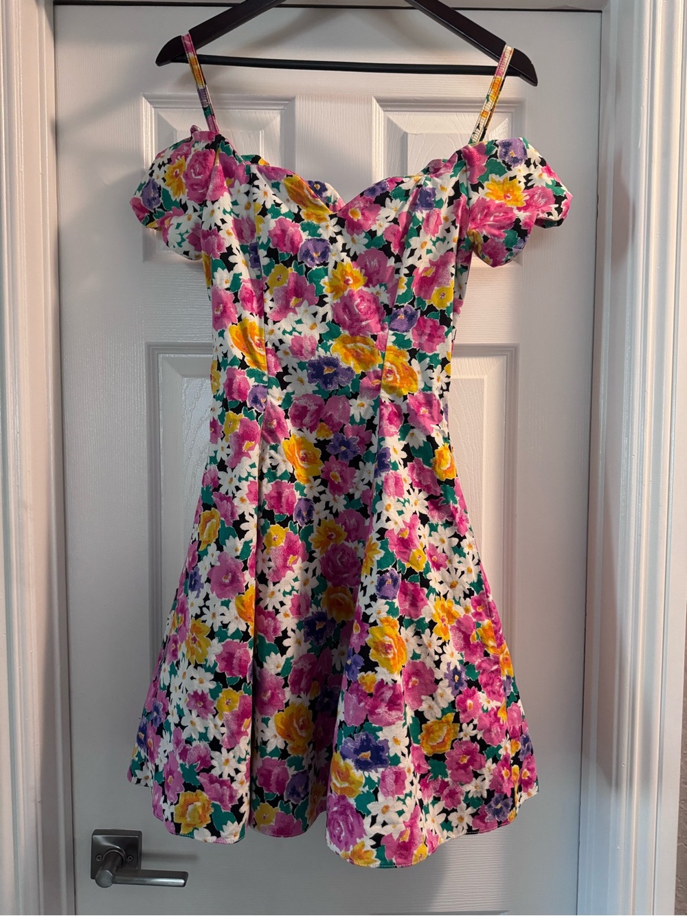 VINTAGE LA Magic • Mini Dress • Floral • Cold Shoulder • XS